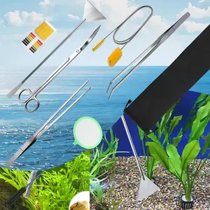 7Pack Aquarium Aquascaping Tools Kits Stainless Steel Aquarium Plant Tools Tweezers Scissors Scrapers for Aquarium Tank Clean Fish Tank Tools Sets - Home Improvement.