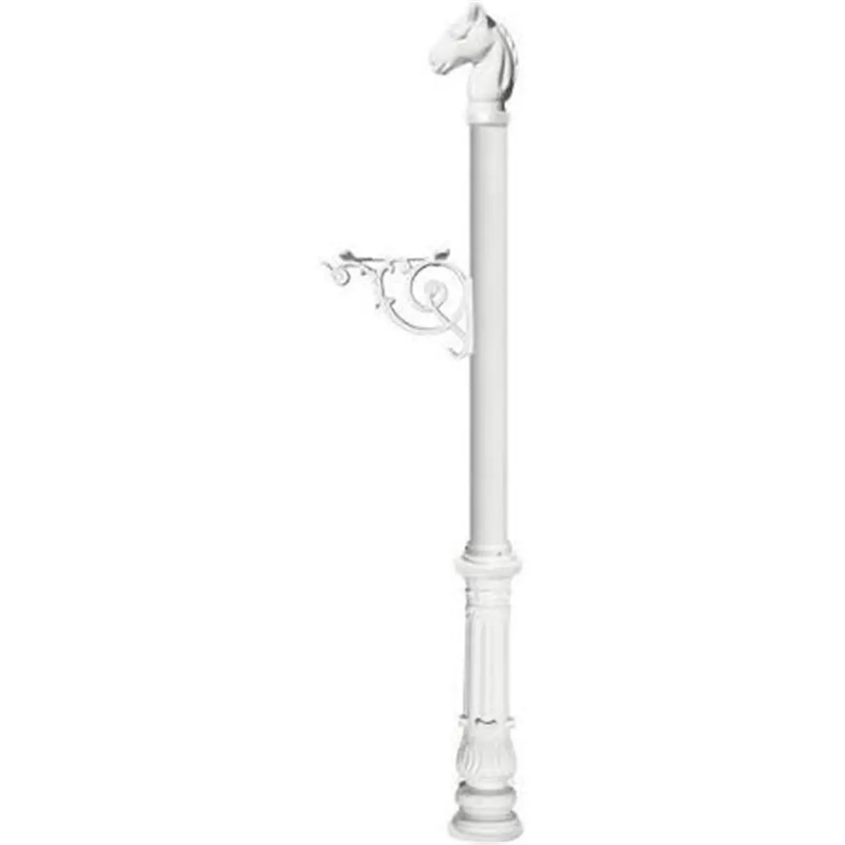 Lewiston LPST-701-WHT Support Bracket Post System with Ornate Base & Horsehead Finial, White
