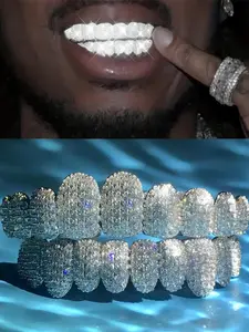 Hiphop Punk Teeth Straightener Set, Artificial Zircon Grillz, Tooth Gems, Multi-Layer Design, Sparkling Jewelry Accessory, Daily Wear, All Seasons