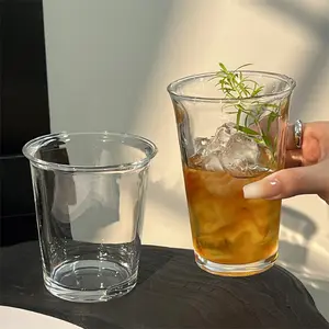 Glass cup for Tea,Iced Coffee, Water, Milk, and Beverages Drinkware