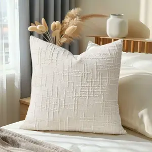 Modern Decorative Pillow Cover 45x45 Cm, Ultra-Soft Chenille Fabric, Zipper Closure Square Cushion Cover, Bohemian Living Room Sofa Bedroom Home Decoration, Bedroom Decorative Accessories
