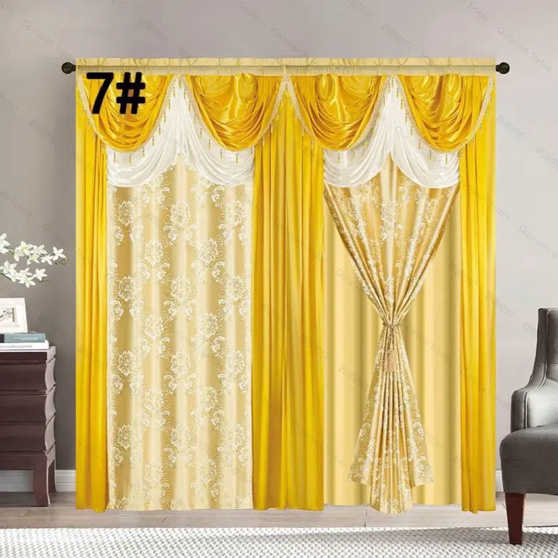 Luxury 4-Panel Privacy Grommet Blackout Window Curtains - Thermal Insulated Print Room Decor Home Decoration for Living Room Bedroom, Room Decor Curtain