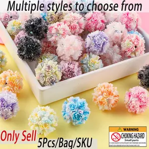 5pcs Polymer Clay Acrylic Rose Beads, Bead Assortment, Soft Petal Design, Mixed Pastel & Bright Colors, 0.23mm Hole, DIY Jewelry Making Supplies, Beading Accessories
