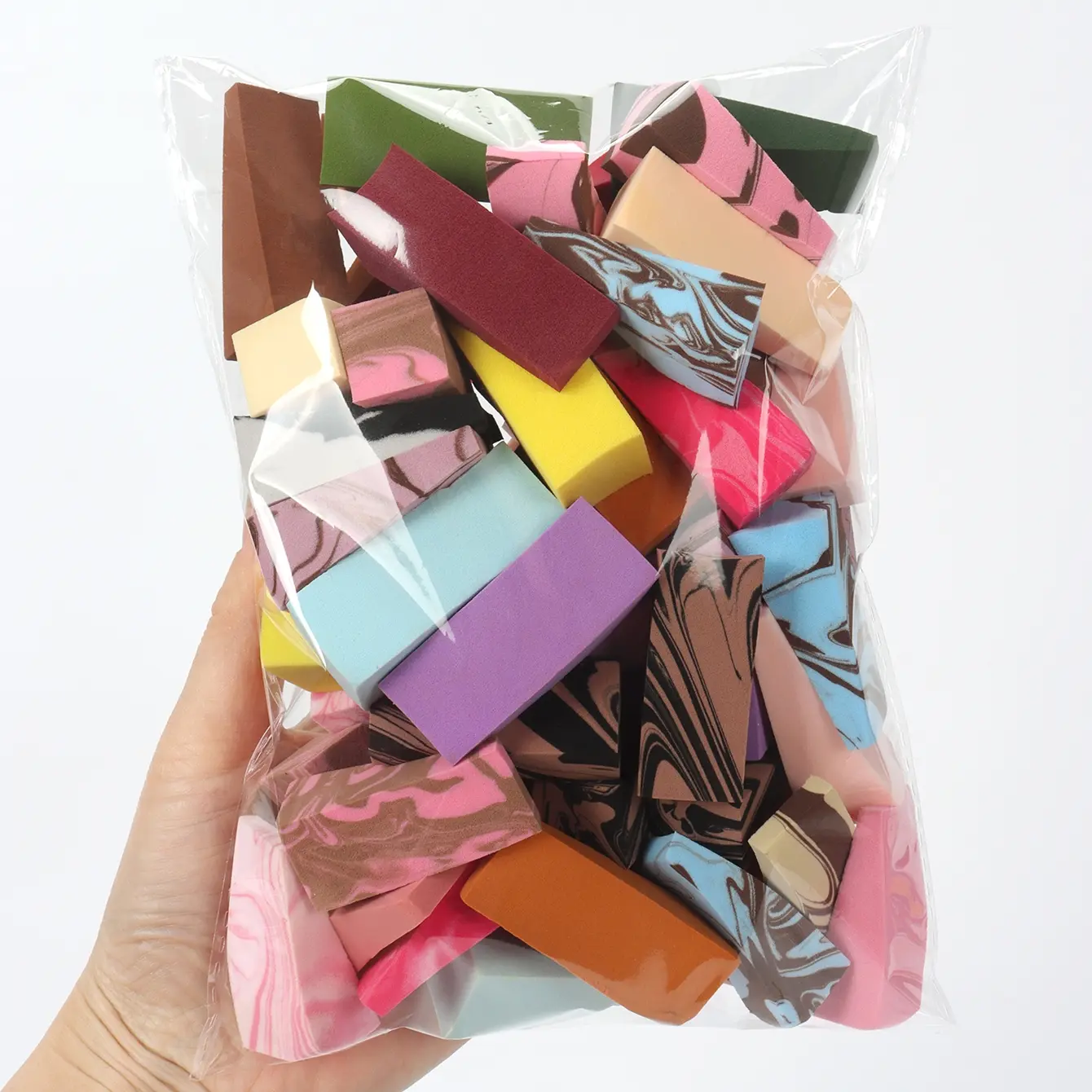 Random Color Wedge Makeup Sponges Set, Travel-Friendly Disposable Beauty Tools, Perfect for All Skin Types & Daily Use, Facial Sponges, Face Sponges For Makeup, Beauty Blend, Square Sponge, Beauty Products