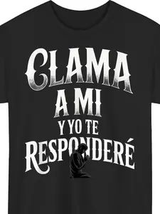Men'S Spanish Bible Verse T-Shirt - Jeremiah 33:3 Clama a Mi Padre| Prayer Design - Lightweight Christian Faith Apparel - All-Season Comfort - Regular Fit Round Neck Tee for Unisex 2026 - Black