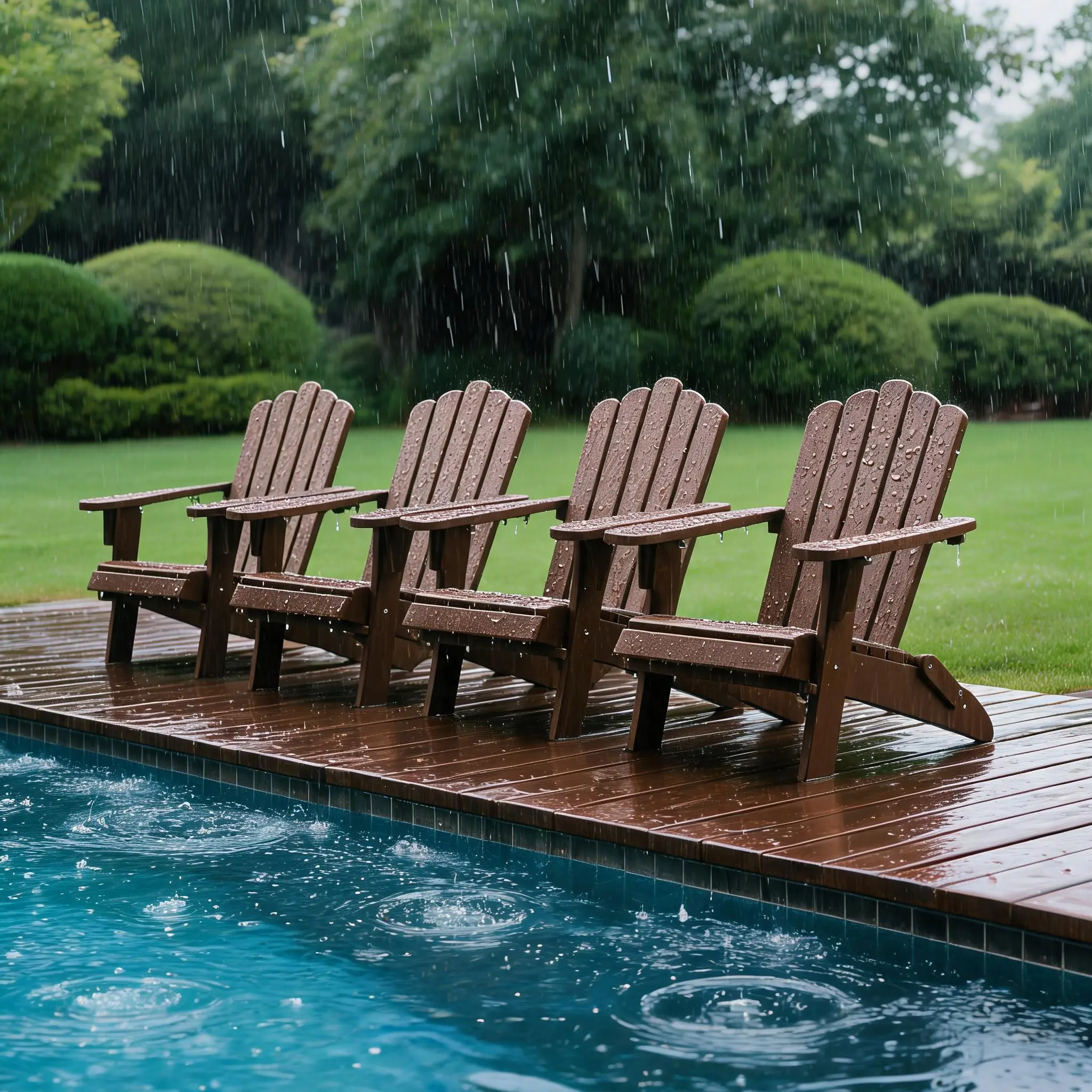 Folding HDPE Adirondack Chair 1PC Weather-Resistant Patio Chair with Wide Armrests & High Backrest, Fire Pit Chair for Garden, Backyard, Porch