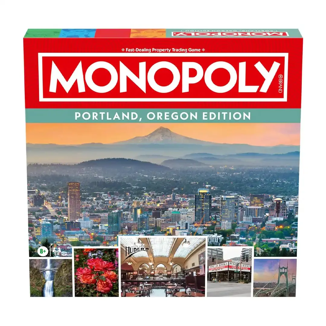Hasbro Monopoly Portland, OR Edition - Strategic Family Party Board Game with Houses, Cards, for Game Nights, Gifting, Collectors, Screen Time Alternative