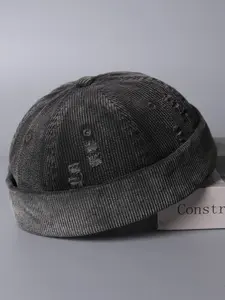 Unisex Vintage British Style Corduroy Bowler Hat, Casual Elegant Painter Cap for Men & Women Outfits, All-Season Versatile Fashion Accessory
