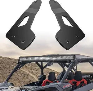 Nilight CNC Pressed Iron Alloy Light Bar Mounting Brackets, Easy Installation with Pre-Drilled Holes, for 50in Straight Roof Lighting, UTV Upper Windshield Fit for Can-am Maverick X3 MAX DS RS MR Turbo R 2017-2024