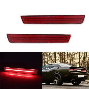 2PCS Red Lens Full LED Rear Side Marker Lights For Dodge Challenger 2015 2016 2017 2018 2019 2020 2021 2022 2023 Replace OEM 68195788AB, 68195789AB, 68195797AB, 68195796AB, 68195788, 68195789, 68195797, 68195796