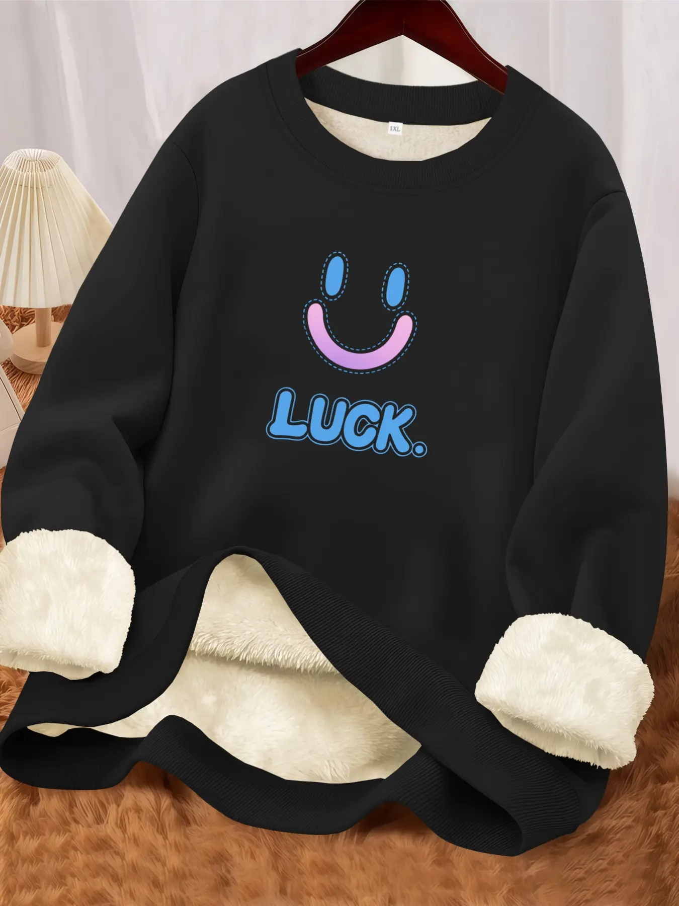 Women's Winter Lamb Wool Sweater Classic Large Size Round Neck Loose Fit Casual Basic Top Daily Wear Comfortable Warm Clothing