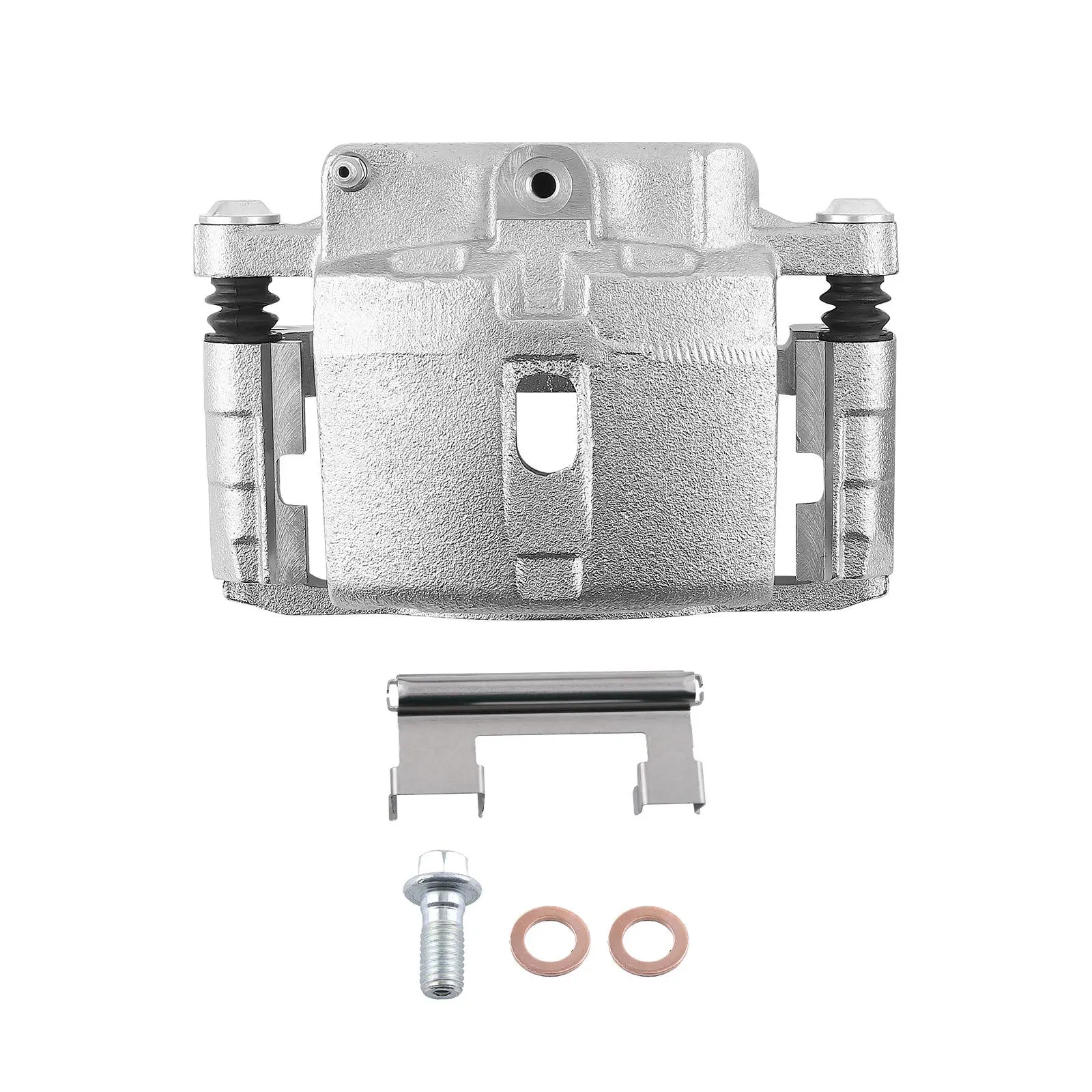 MAXPEEDINGRODS Front Left Dual-Piston Brake Caliper with Bracket, M10x1.5 Ports, Fit for Chevrolet Express 1500, GMC Sierra 1500 (18-P4729)