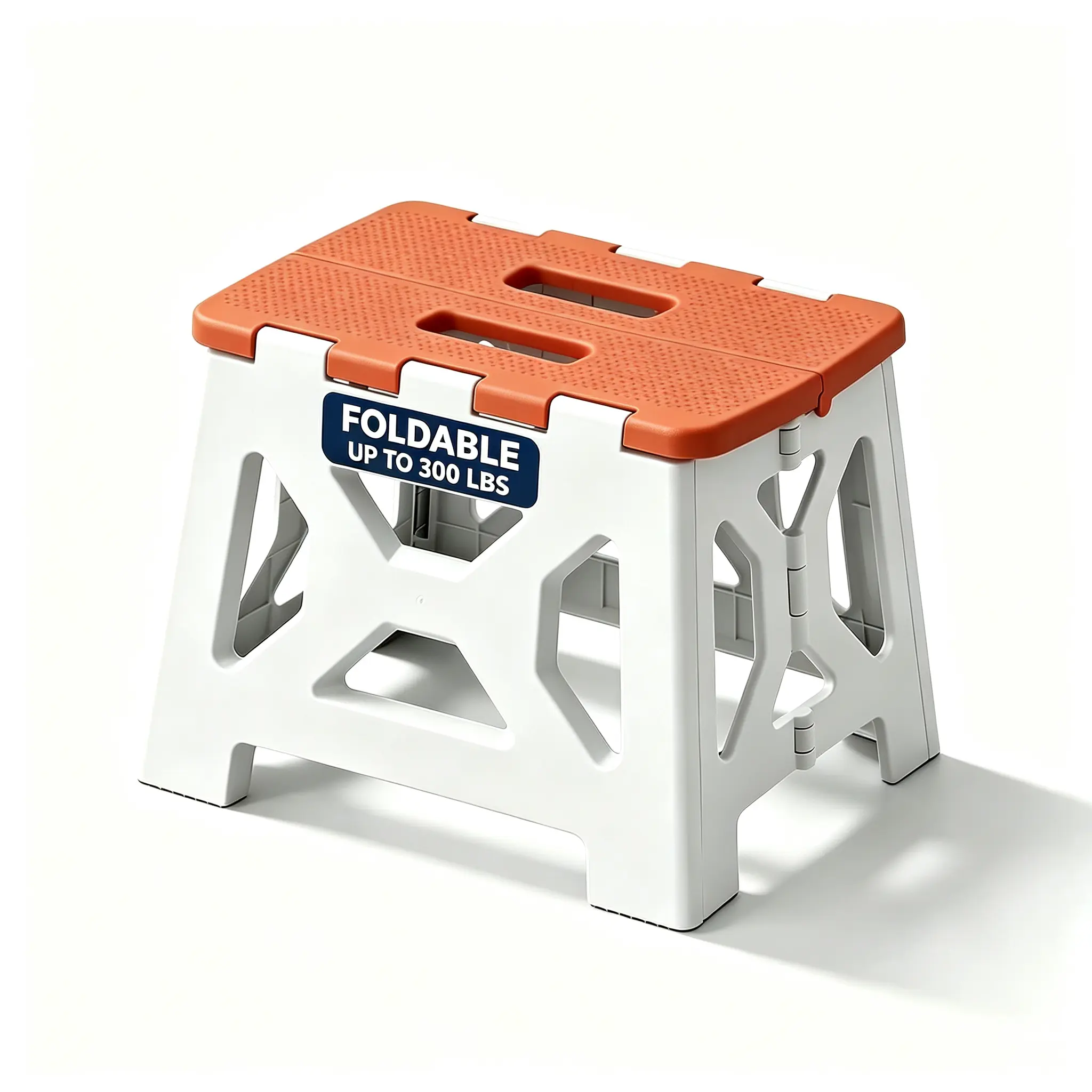 Folding Step Stool 300 LBS Weight Capacity, Non-Slip Seat Portable Foldable Plastic Foot Stool, Sturdy Lightweight Space-Saving for Adults & Kids, Indoor Outdoor Use for Bathroom Kitchen Patio Garden Camping removable shower chair vevor