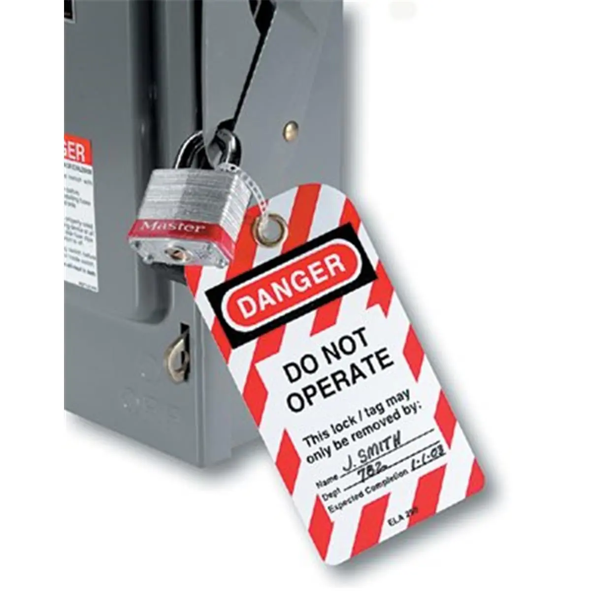 212 MAIN Heavy-Duty Polyester Waterproof Safety Tags - Brass, Padlock-Ready, Personalized/Customizable, 7/16" Diam Grommet & Tie Set, 12-Bag Pack, Prevents Accidental Removal, Withstands 80 lbs. Pullout Force, Automotive Security Use, 7/16" Diameter, Lock