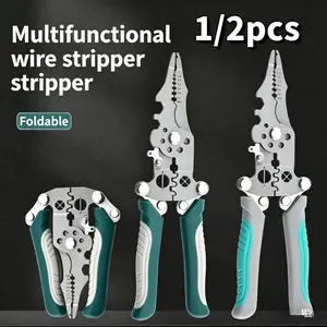 Multifunctional Foldable Wire Stripper 21-In-1, DIY and Home Compact Design, Integrated Electric Tool, Ergonomic Handle, Durable Manual Tool, Screwdriver