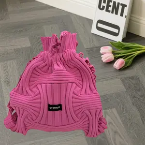 New Fashion Multifunctional Bag, This Compressible Knit Solid Color Tote Can Be Used As a Handbag, Shoulder Bag-Backpack