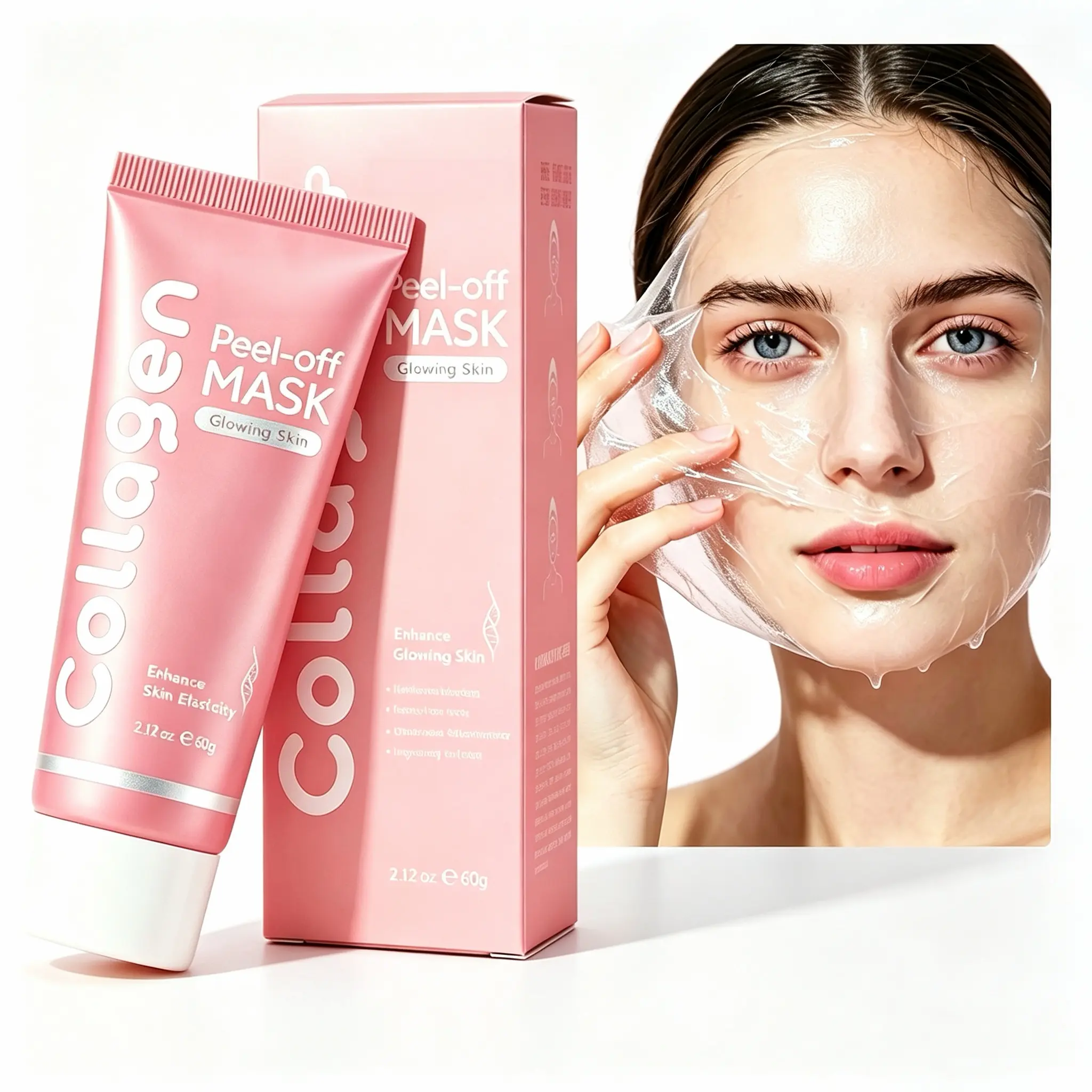 Collagen Fruit Gel Mask, Hydrating Moisturizing Facial Gel Mask, Daily Multi-Effect Skin Care, Delivers Long Lasting Hydration, Leaves Skin Soft Supple, Reveal Natural Dewy Radiant Complexion, 60g