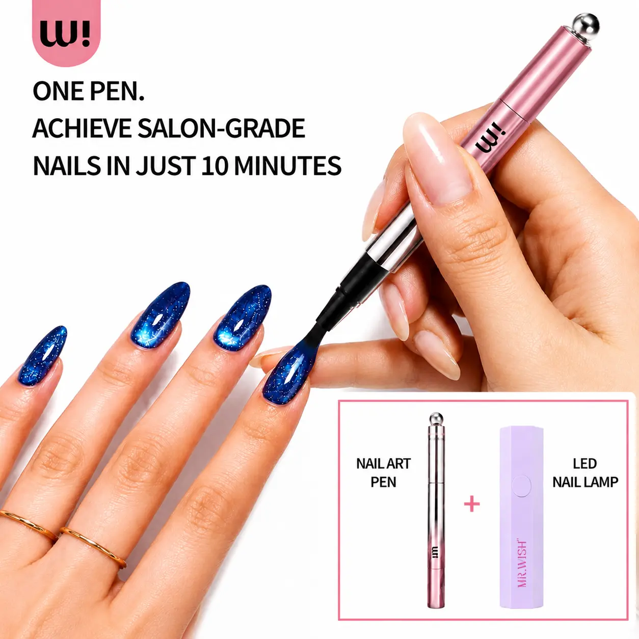 7-in-1 Magnetic Cat Eye Gel Nail Kit with LED Lamp, Aurora Shine Gel Polish Pen Set, Easy DIY Manicure for Beginners