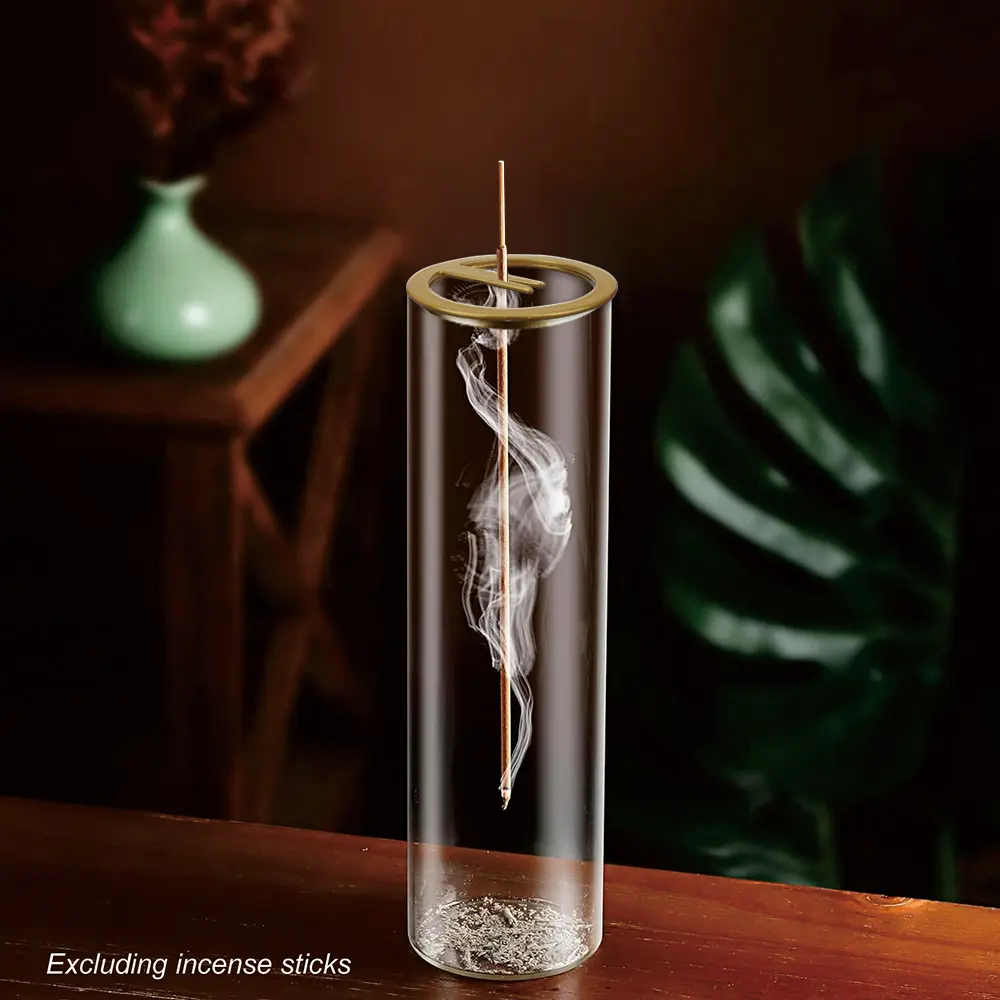 Glass Ash Catcher Incense Holder for Sticks - Stop Ash Flying! Zen Waterfall Smoke, natural herbal diffuse diffuser Home Office Relaxation Gift herbal diffuser Incens herbal diffusereholder Aromatherapy Scent Diffuser Aromatherapy Oil diffuser