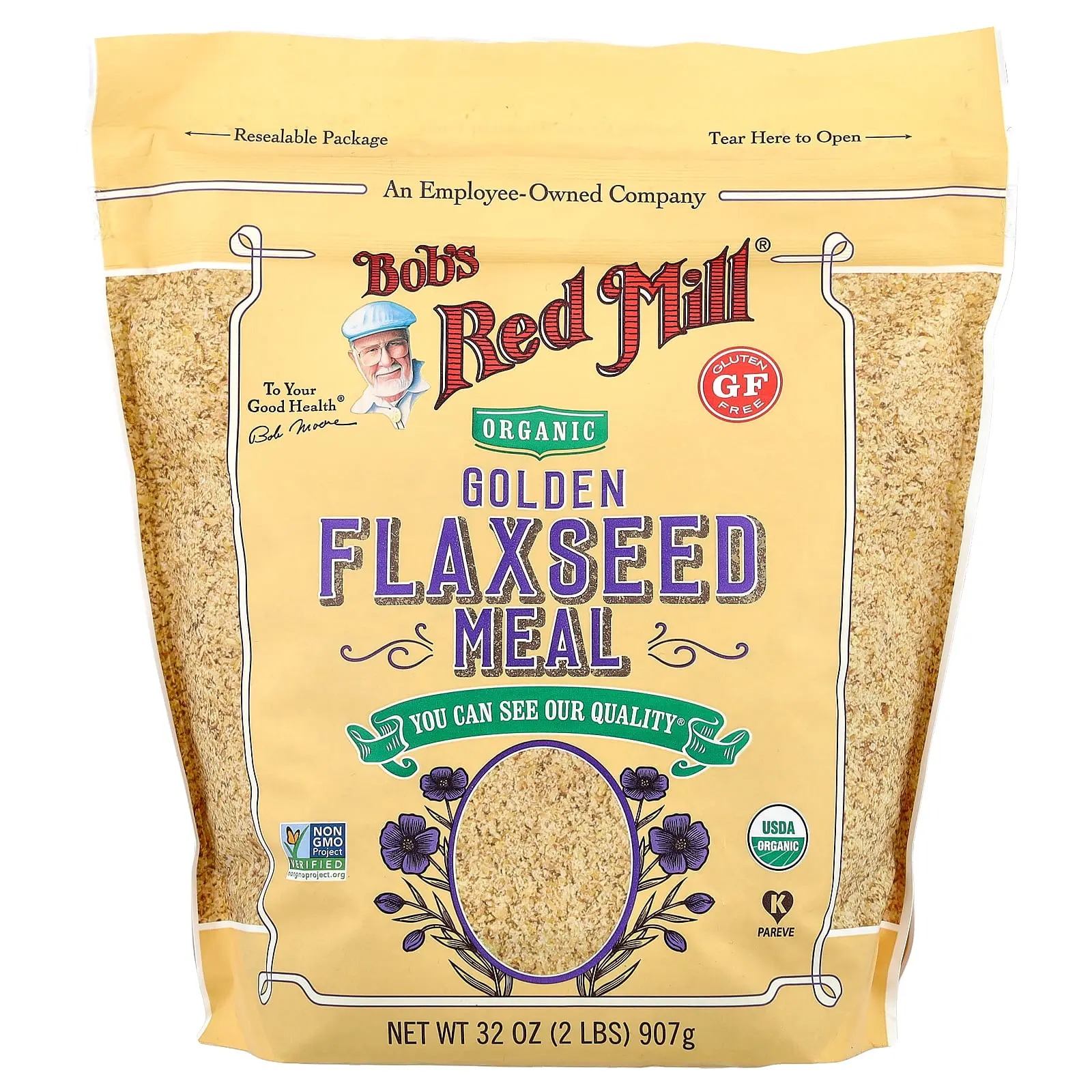 Bob's Red Mill Organic Golden Flaxseed Meal, 32 oz (907 g)