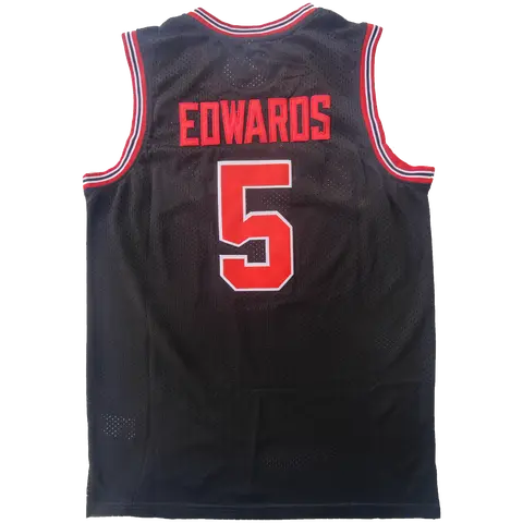 Men's Embroidered #5 College Life Sport Jersey - Black White Mesh Fabric Polyester, Athletic Tops, Embroidered Sportswear Top, Male Clothing, Short-Sleeve Professional Sportswear, Cool-Wearing for Play, Gifts for Christmas