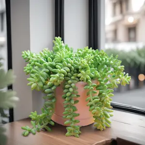 Live Plant Succulents 2''& 4'' Potted /Burro’s Tail / Donkey Tail Succulent / String of Buttons Succulent/Succulents Cactus Rotted/Live Plants for Home,Garden,Christams gift/Easy Care Plant for Home