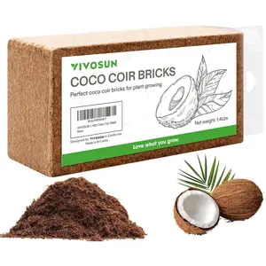 1.4 lbs. Organic Compressed Coconut Coir Brick Coconut Fiber Substrate