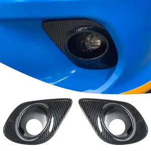 Carbon Fiber Look Front Bumper Fog Light Lamp Cover Trim, High-Quality ABS Material Car Accessories for 2015+ Dodge Charger, Easy Installation, Custom Fit Performance Trim
