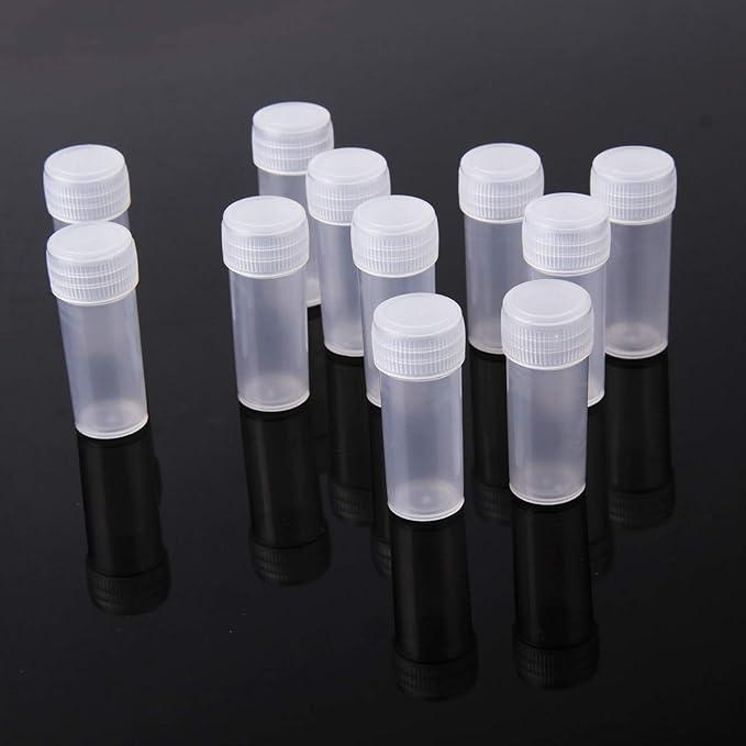 100pcs Value Pack 0.17oz Small Plastic Test Tube Bottles Pet Cap Medicine Pill Capsule Storage Containers