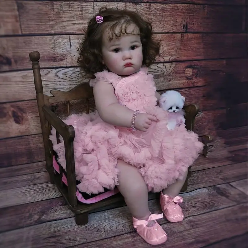 24-Inch Realistic Cute Newborn Toy - Life Size Soft Cloth-Vinyl Body, Poseable Arms for Doll Collectors, Cute Newborn Doll