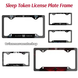 [SALE 50%] Sleep Token Band Metal License Plate Frame Truck Tag Car Front Plate Frame Decoration Aluminum