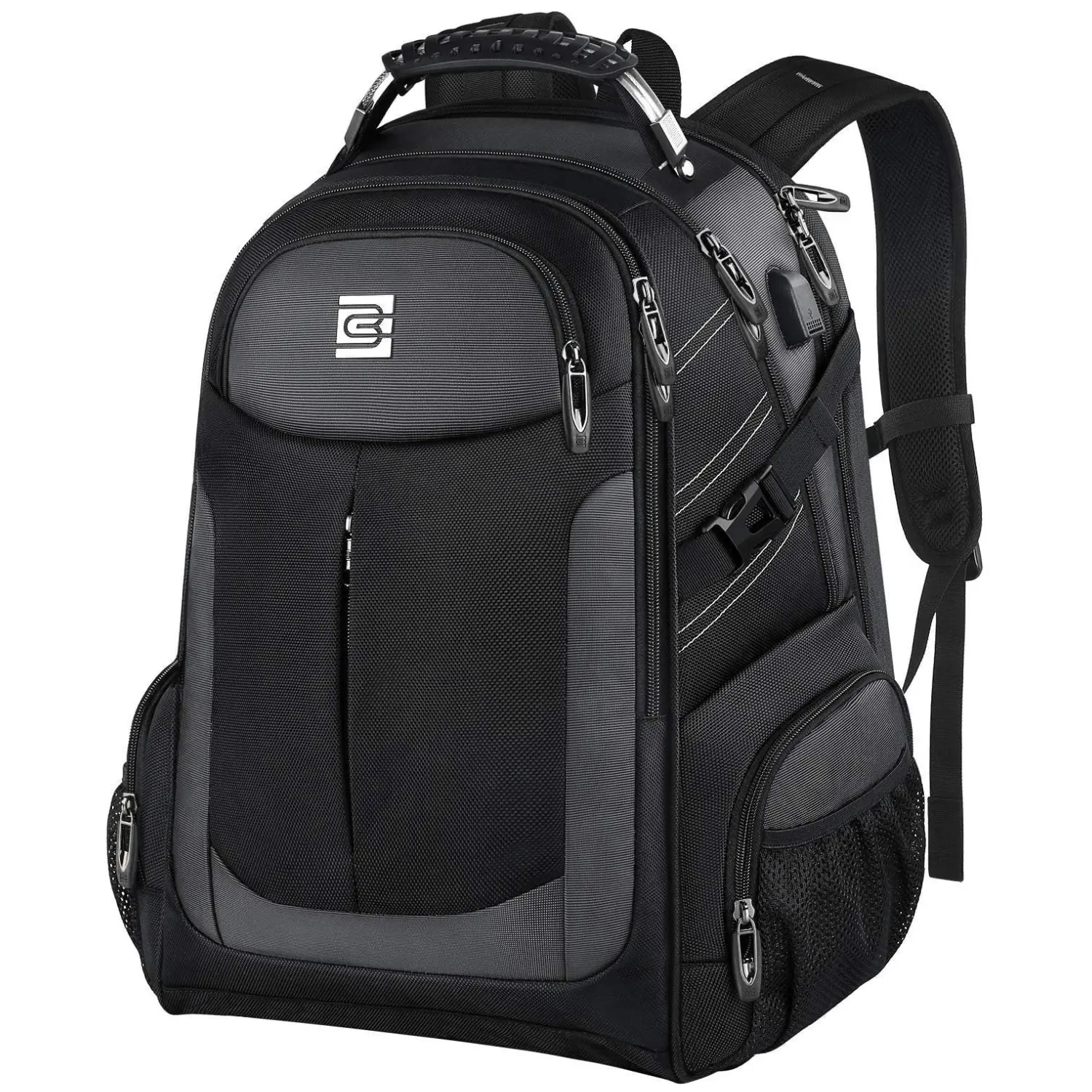 Bruno Cavalli Laptop Backpack, 17 Inch Water-Resistant Business Travel Bag for College & Work with USB Charging Port and Lockable Zippers, Backpacks, School Backpack