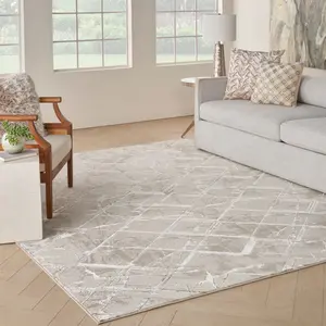Nourison Glam Modern Geometric Indoor Rug, Decorative Dimensional Hexform Luxury-Inspired Pale Area Rug, Decorative Area Rugs, Dimensional Area Rugs
