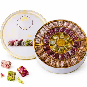 Zaitoune Turkish Delight Mix – 650g | Lokum with Pomegranate, Pistachio, Coconut, Kataifi & Rose | Individually Wrapped Sweets in a Gift Tin | Authentic Middle Eastern Assortment Dessert Candy
