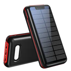 citicr 30000mAh  Solar Power Bank,3 USB ports， Portable Solar Charger External Battery Bank，  LED Flashlight,  Camping, Travel & Emergency Use