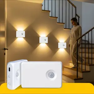 USB Rechargeable LED Motion Sensor Light, 4m/120° Ultra-Thin Induction Lamp, RGB Cabinet Lighting, Wall Mount, Corridor, Storage Room, Kitchen, Bathroom