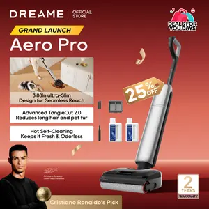 【Super Brand Day】DREAME Aero Pro Elite/ Aero/ Aero Pro Steam Vacuum Mop, ALL-in-ONE cordless cleaner for wet messes & dry messes, 0 hair residue, 5mins quiet flash self-clean, 185℉ self-dry, 60min runtime, for family, for all flooor types