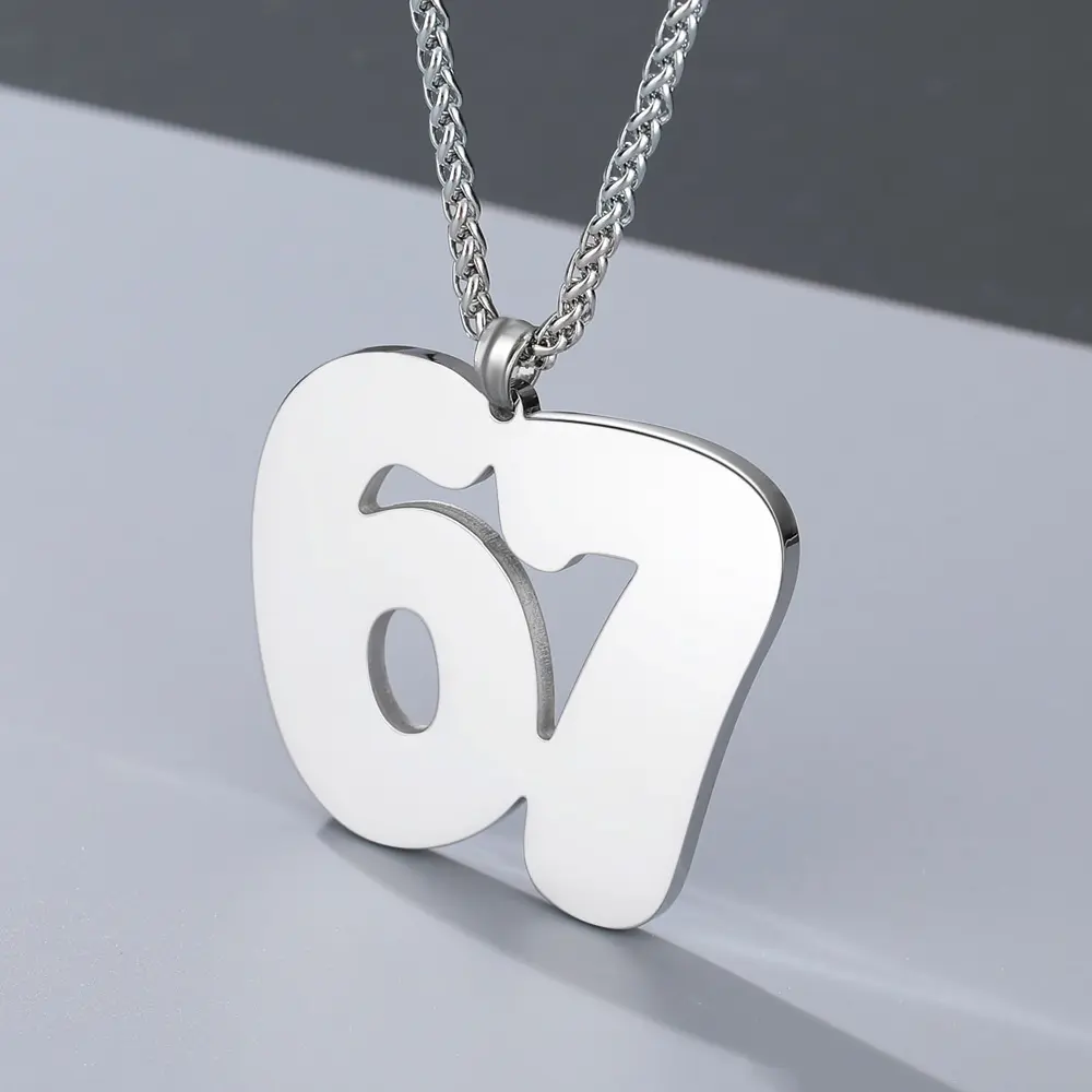 ENALRSA 67 6 7 Meme Six Seven Funny Gifts for Men Boy Necklace for Teenage Teen Boys Gift Ideas Valentines Day Him 10 11 12 13 Year Old Birthday