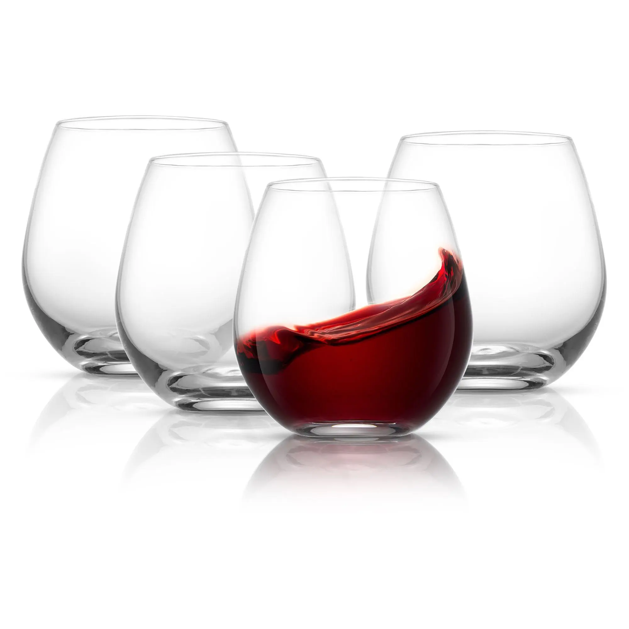 JoyJolt Set of Four 15oz Spirits Stemless Crystal Wine Glasses JoyJolt Set of Four 15oz Spirits Stemless Crystal Wine Glasses