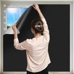 100% Black Out Window Cover Portable Blackout Shades Adhesive Thermal Blackout Blinds No Drill Guard Blind for Window Shades Temporary Room Home 40" X 57" Darkening Shades for Skylight RV Dorm ZUNGOUMC