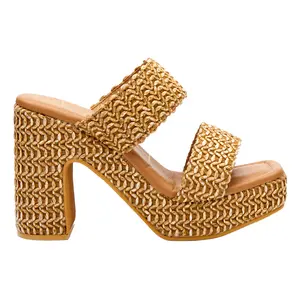 BEACH by Matisse Womens Gem Platform Block  Casual Sandals Casual High Heel 3" & Up - Beige