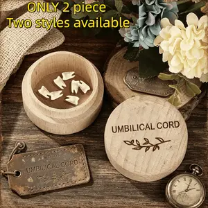 Newborn Baby Keepsake Box, Wooden Storage Container Organiser for Hair & Umbilical Cord, Perfect Baptism Gift, Unique Memory Souvenir Memorabilia