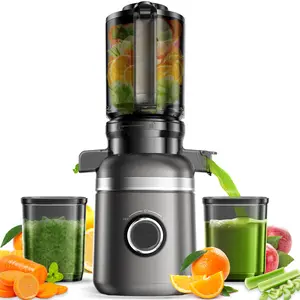 GlowWise Cold Press Juicer Machines with Built-in Blades for Slicing Whole Fruits & Vegetables, 4.35" Large Feeding Chute, Quiet & Easy to Clean, 99% High Juice Yield