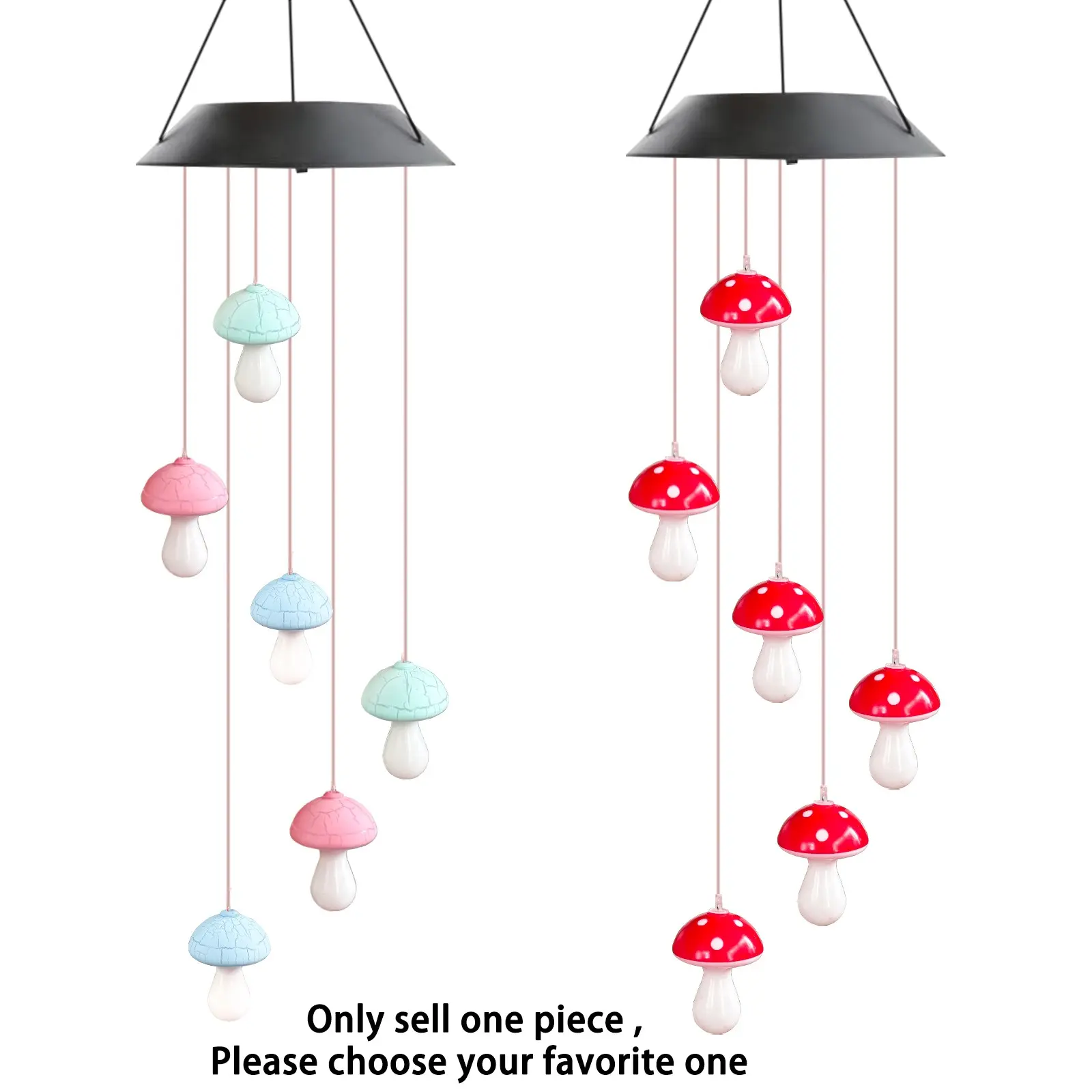Solar Powered Mushroom Design String Light, 1 String Color Changing Garden Decorative Lighting, Outdoor Hanging Waterproof Light for Walkway, Garden, Yard, Outdoor Solar Lights, Outdoor Lighting Products