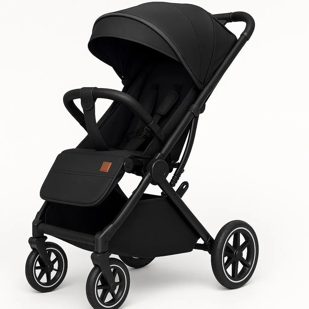 Baby Stroller - Compact All-Terrain Lightweight Travel Stroller with UPF 50+ Sun Protection, Available in Black, Gray, Khaki, Safety-Focused Traveling Pushchair, Traveling Stroller