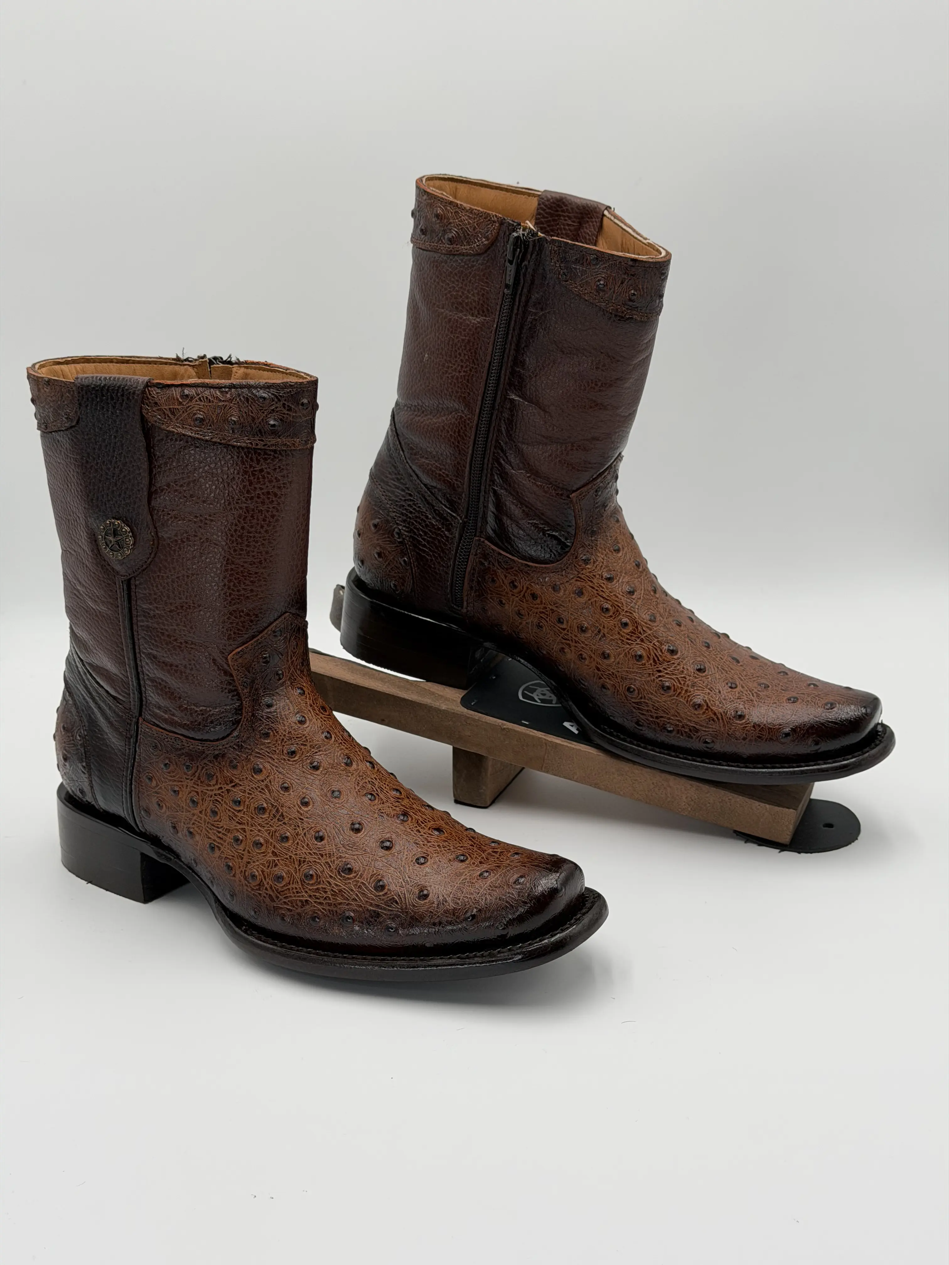 Dubai Brandy embossed leather boot (True to size)