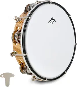 8 inch Tambourine Adjustable for Adults Hand Held Plastic Tambourines Double Row Metal Jingles Percussion Musical Instrument 8 inch Light