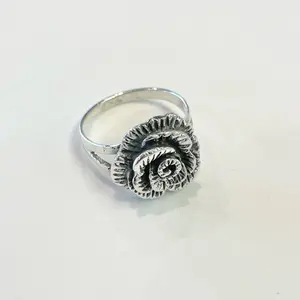 Sterling Silver 925 Rose Oxidized Ring Jewelry