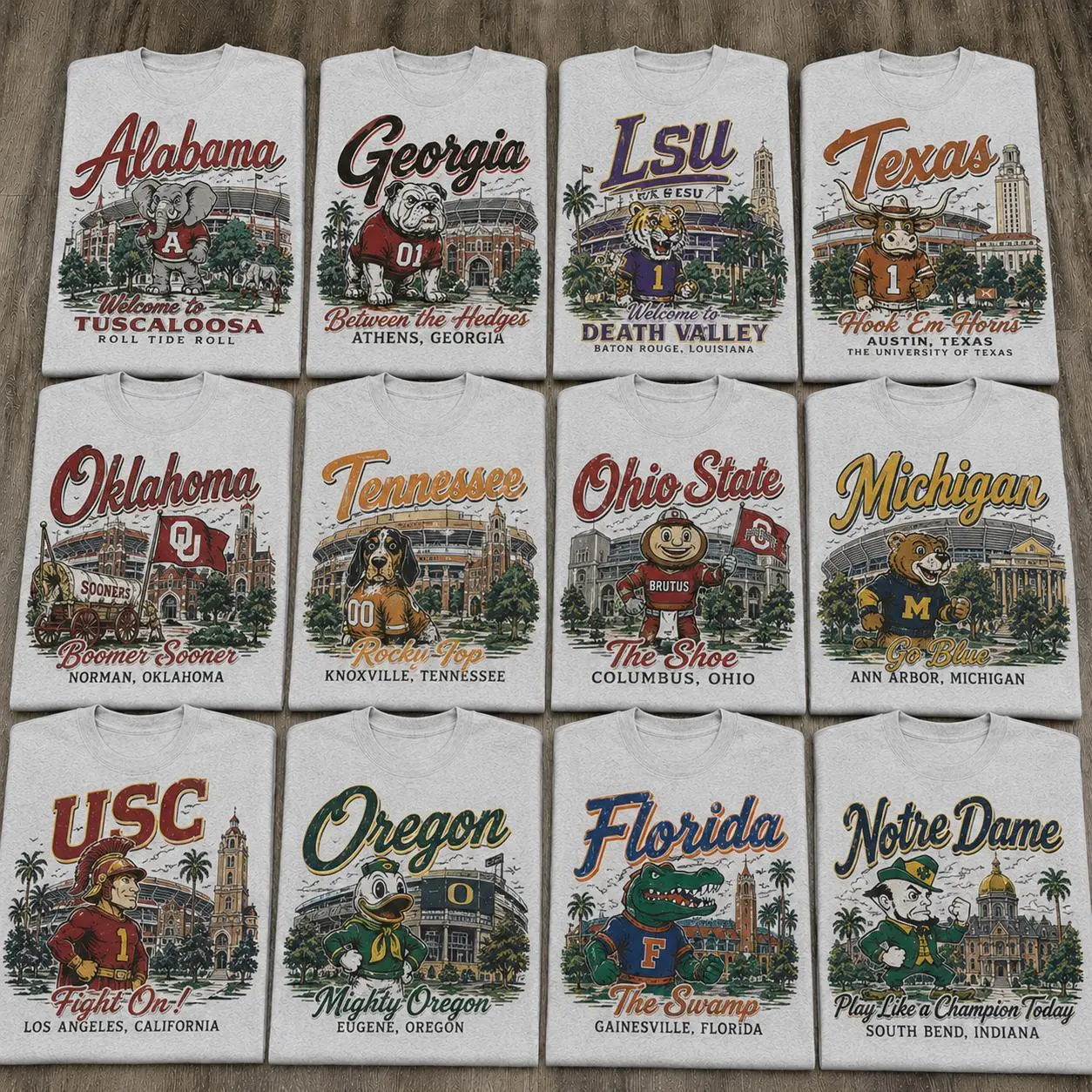Vintage All Team Football Mascot T-Shirt, Retro College Team Graphic Tee, Stadium Pride Shirt, Distressed Game Day Fan Apparel Gift for Men Women