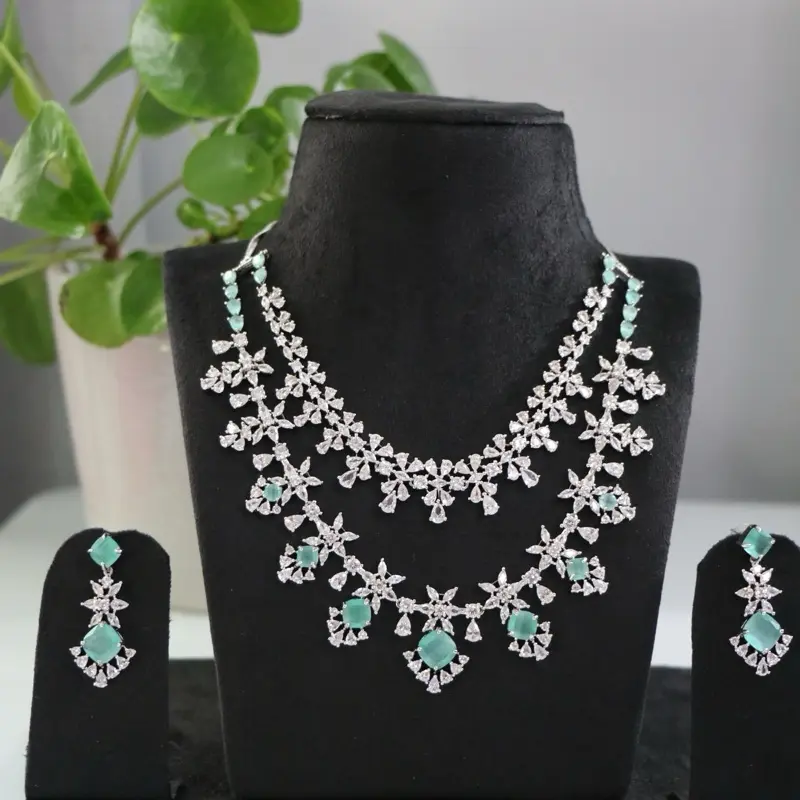 Women’s Traditional 2-layers AD Necklace Sets